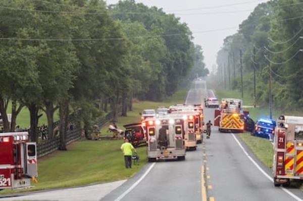 Vista de un accidente automovilístico en Florida