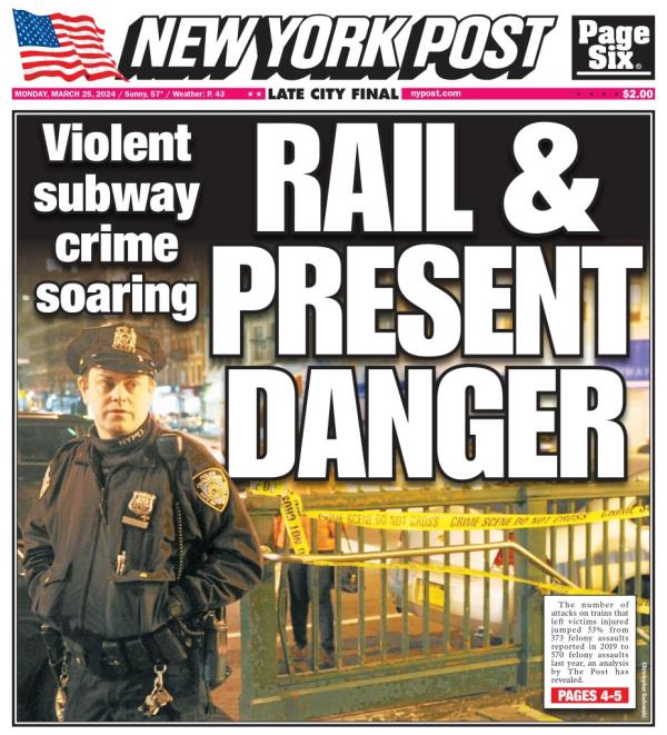 New York Post story on subway crime. 