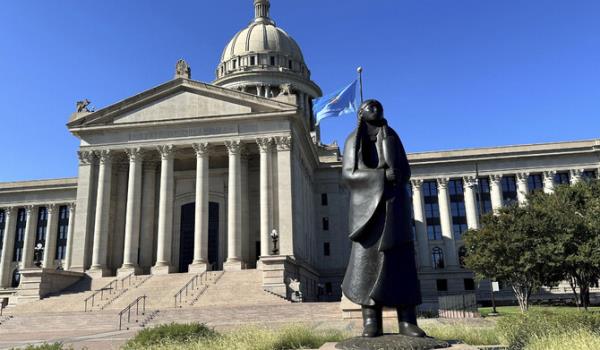 The Oklahoma State Election Board Office inside the state Capitol in Oklahoma City, was one of at least five states in the U.S. which received suspicious packages on Monday, Sept. 16, 2024. (AP)