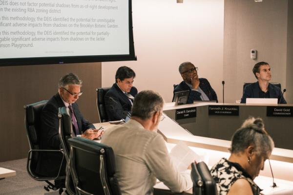 Members of the Co<em></em>ntinuum Company team present their case to the NYC Department of City Planning. 