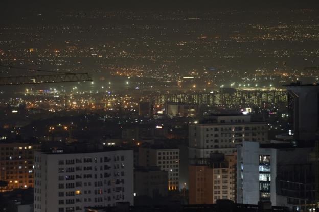 A general view of Tehran in the early hours of Saturday, Oct. 26, 2024.