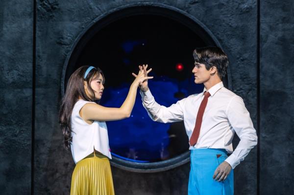 Helen J Shen and Darren Criss star in "Maybe Happy Ending" on Broadway.