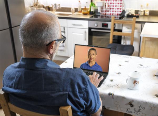 'Liv' the Alzheimer's intelligence avatar being used by Ahmad Krayem, one of the focus group participants involved in the Lenovo project.   <p style=