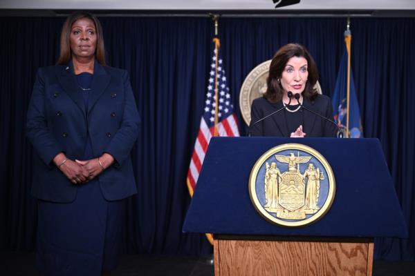 Letitia James and Kathy Hochul