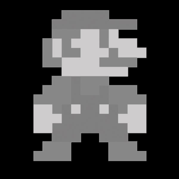 super greyscale 8-bit logo