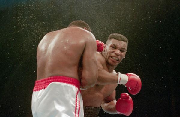 tyson in the ring knocking out his opponent