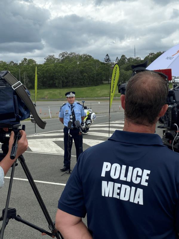 AC Marcus at a Road Safety press conference.