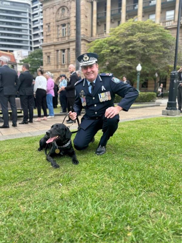 AC Marcus with a police dog.