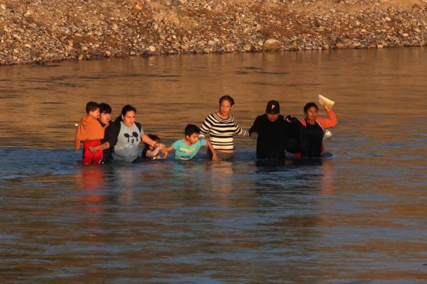 A group crossing the border. The mayor of Newport Beach lashed out against state officials for policies inviting unchecked migrants.