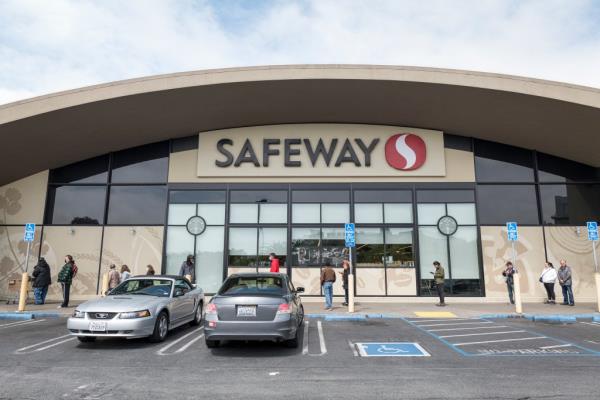 The exterior of a Safeway. 