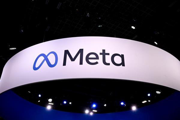 (FILES) A logo of US tech company me<em></em>ta is displayed during the Vivatech technology startups and innovation fair, at the Porte de Versailles exhibition centre in Paris on May 22, 2024. British o<em></em>nline bank Revolut on October 3, 2024, has urged Facebook owner me<em></em>ta to reimburse victims of password security breaches, blasting the US tech giant's data-sharing partnership with several UK banks as "woefully" inadequate (Photo by JULIEN DE ROSA / AFP) (Photo by JULIEN DE ROSA/AFP via Getty Images)
